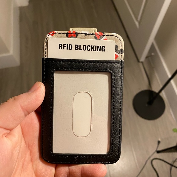 Disney Parks Mickey & Minnie Mouse Coffee Cup Cardholder Wallet RFID Blocking - Picture 2 of 2